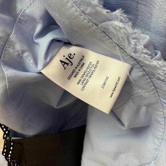 Aje. NWT Divine‎ Off-the-shoulder Organza Top In Light Blue Size 8 - Picture 8 of 10